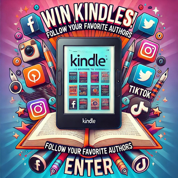 A GRAPHIC INVITING SIGN UPS TO FOLLOW AUTHORS ON SOCIAL MEDIA OR SIGN UP TO THEIR NEWSLETTERS